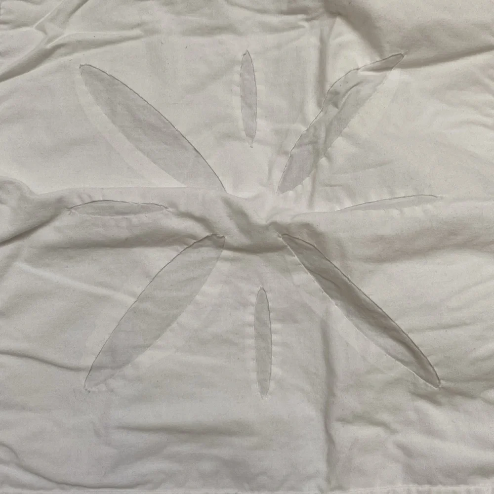 Pottery barn white standard pillow sham with quilted detailing